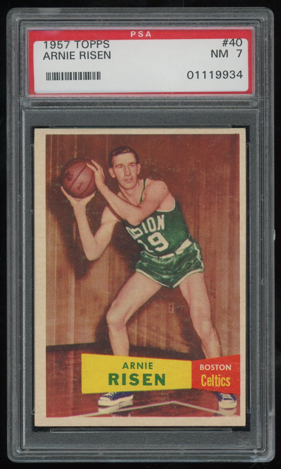 1957-58 Topps Arnie Risen #40 PSA 7 - Boston Celtics - HOF