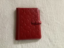 COACH Red Leather Photo Album/Notebook SIGNATURE LOGO Holds 20 4X6 Photos -NOS