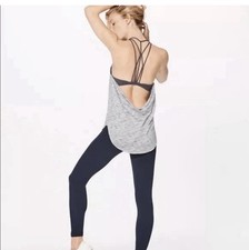 Lululemon Raise The Barre Tank Tiger Space Dye Black White / Dark Carbon Size 4