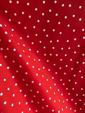 Red White Small Polka Dot Cotton Fabric 45 in. Sold By The Yard