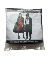 Velvet Cape Black Adult Unisex 47 in x 22 in with Hood Halloween. New