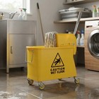 Professional 20L Yellow Kentucky Mop System with Wheels – Safe & Efficient Cl...