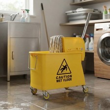 Professional 20L Yellow Kentucky Mop System with Wheels &ndash; Safe & Efficient Cl...
