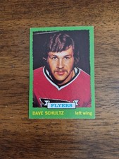 1973-74 O Pee Chee Dave Schultz Philadelphia Flyers Rookie Card #166; Cream Back. rookie card picture
