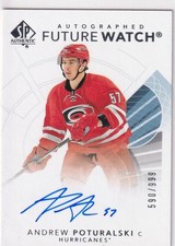 17/18 UD SP AUTHENTIC ANDREW POTURALSKI RC ROOKIE AUTOGRAPH AUTO /99 #186