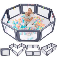 Foldable Baby Playpen 71" 69" Extra Large Play Yard Babies Toddlers Portable