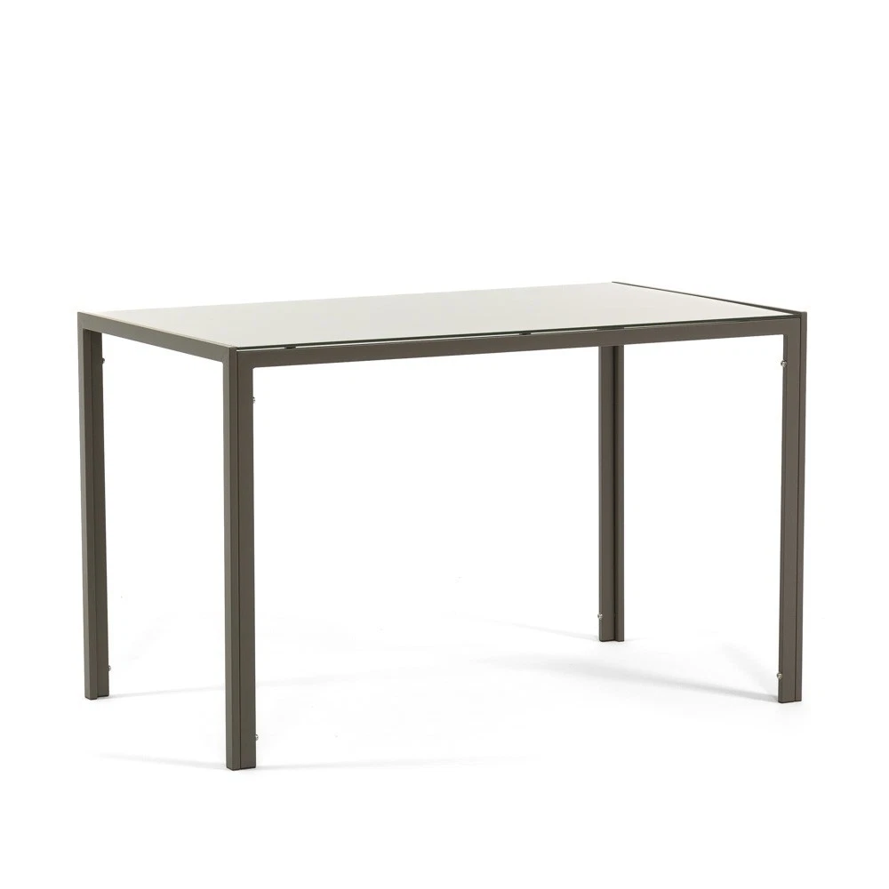 Tavolo Da Pranzo In Vetro Temperato 120 Cm | Rettangolare, Gambe In Acciaio Oro, Per 4-6 Persone, Moderno, Per Sala Da Pranzo E Cucina - 3