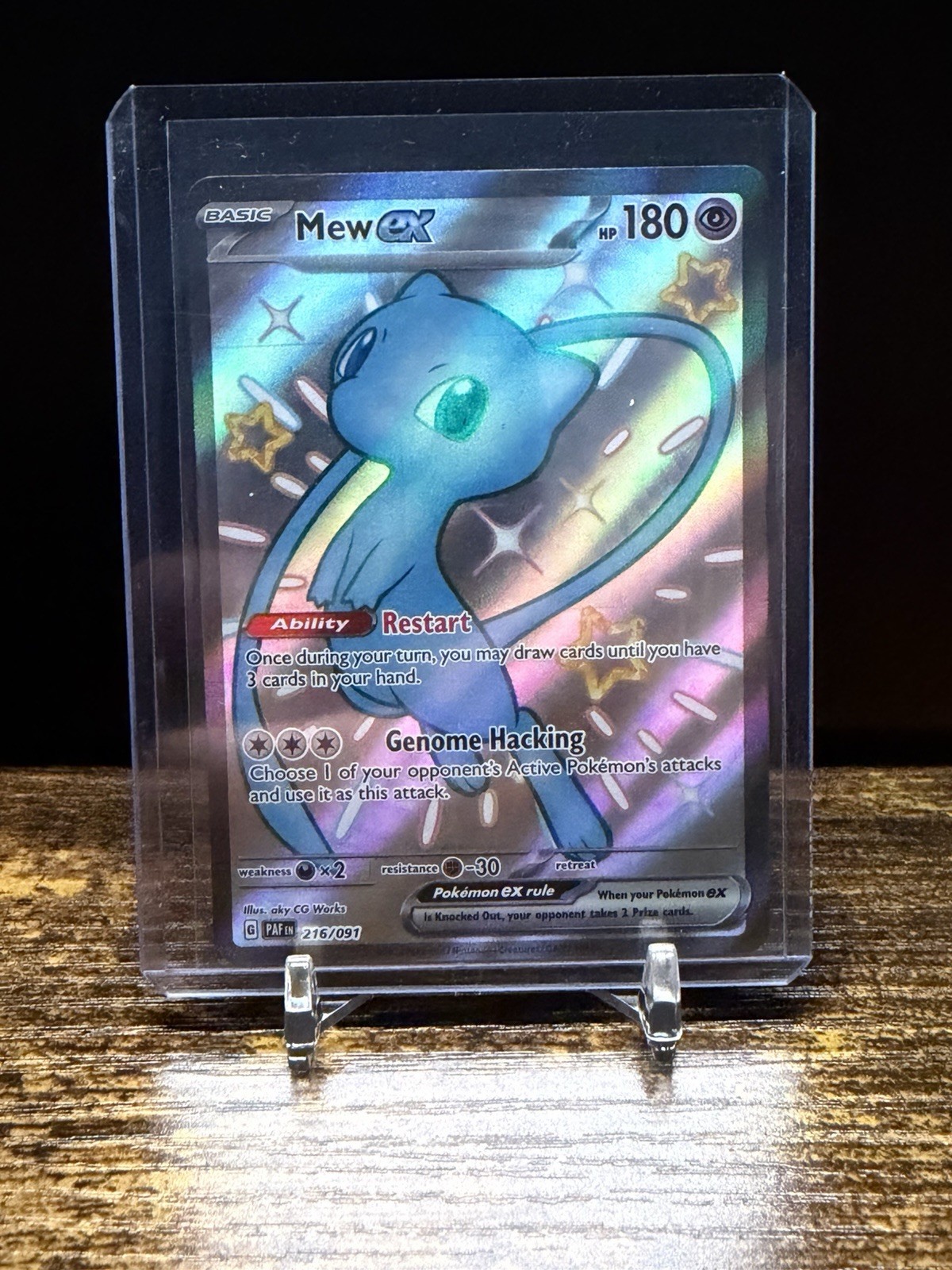 Mew EX 216/091 Paldean Fates Holo Shiny Full Art NM Condition