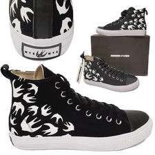 McQ by ALEXANDER McQUEEN SNEAKERS BLACK HIGH TOP SHOES $275