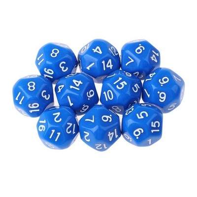 10pcs 16 Sided D16 14mm Acryl Opaque Dice Für Rollenspiel RPG