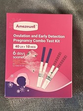 Amazewell Ovulation Pregnancy Combo Test Kit 40 LH 10 HCG Early Detection Strips