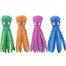 Octopus Pet Plush Toy Indestructible Interactive Squeaky Sound Dog Toy