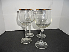 VINTAGE BOHEMIA CRYSTAL GENEVE GOLD RIM WINE ...