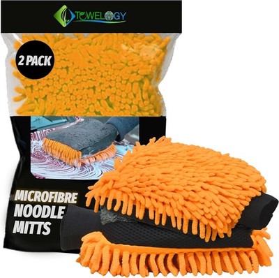 2x Profi Autowaschhandschuhe 3in1 dichte Mikrofaser Wasch Reinigungshandschuh Handschuh