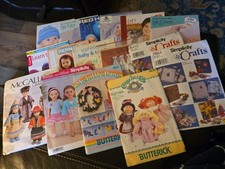 Mixed Lot of 9 Crochet 7 UNCUT Craft Doll Sewing Patterns 352