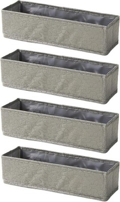 Slim Little Bins for Organizing Socks, Underwear and Bras in Drawers, Set of 4,