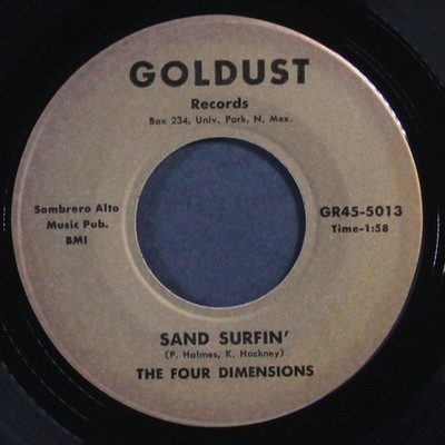 FOUR DIMENSIONS Sand Surfin' / I Love You 7'' Single 45 RPM GOLDUST