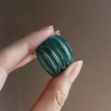 Certified natural A-grade jadeite Blue water ring fashion jewelry