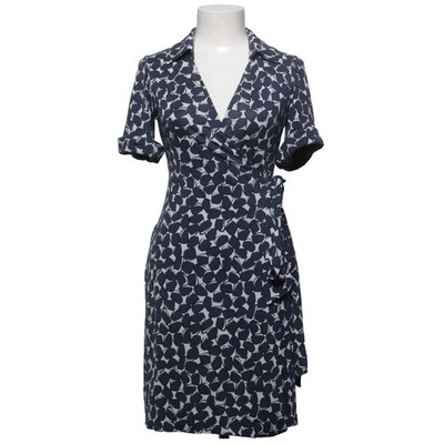 Diane von Furstenberg, Wickelkleid, Größe: 34, Blau/Weiß, Seide, Print #21e