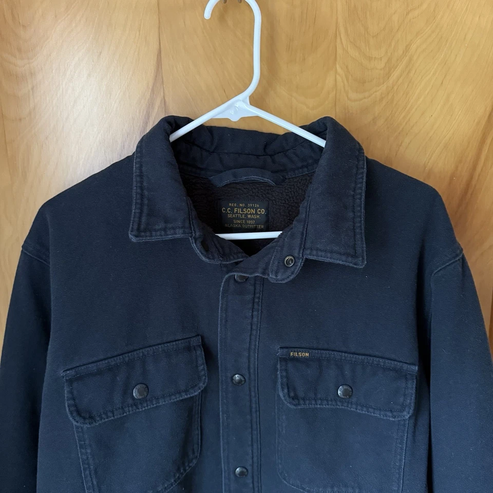 Filson Black/Charcoal Lined Jac Shirt Size Large - Image 4 of 4