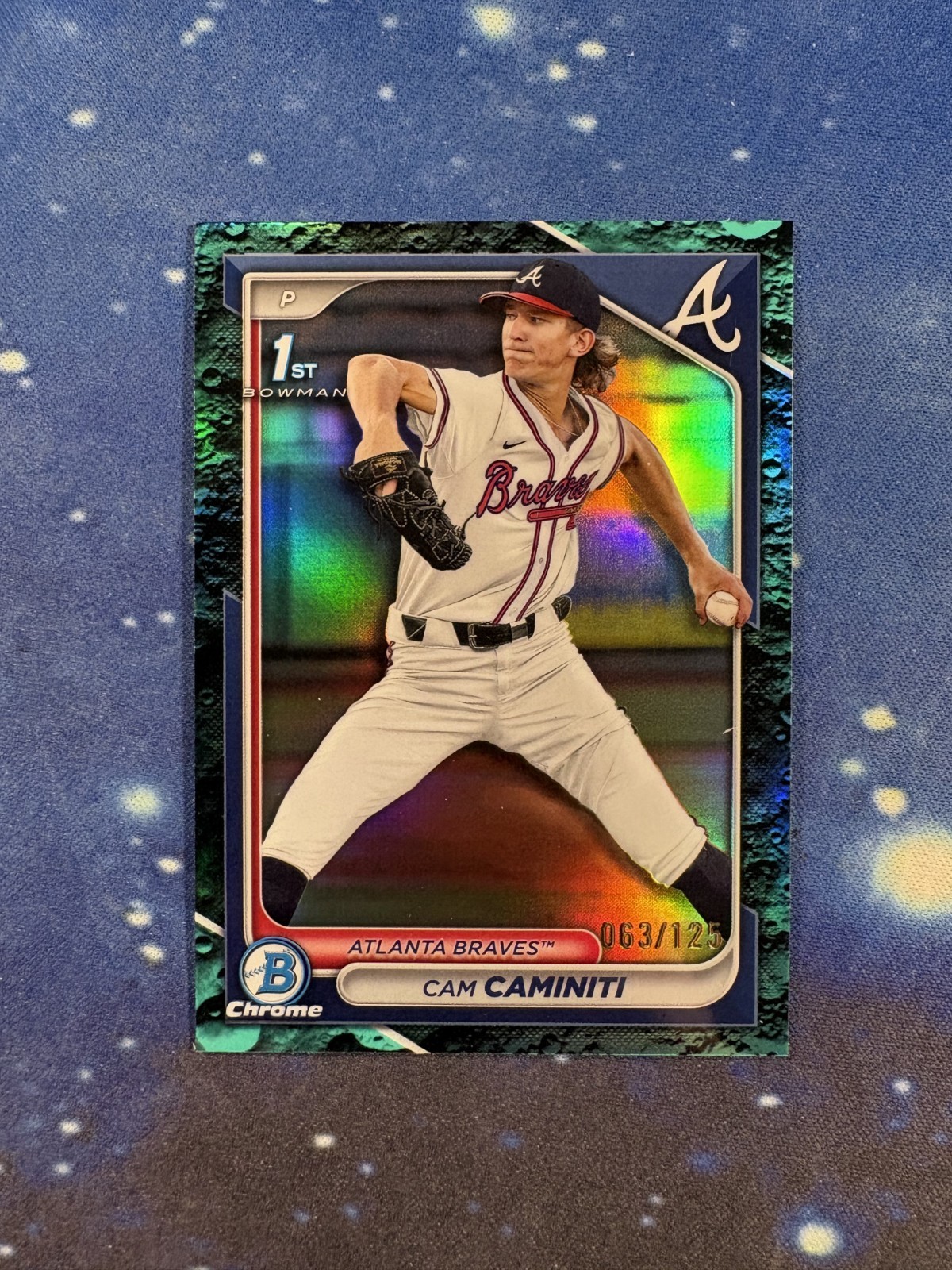 Cam Caminiti 2024 Bowman Draft #BDC-20 1st Chrome Aqua Lunar Refractor /125