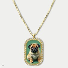 Stunning Cute Pug Dog Breed Fashion Pendant Necklace Chain Graphic Dog Tag Chain