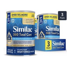 3 big Similac 360 TOTAL CARE 30.8oz Infant Formula with Iron POWDER 12/2026