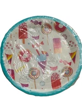 Party 16 Paper Plates 9x9 In Party Ice Cream Bar Themed 