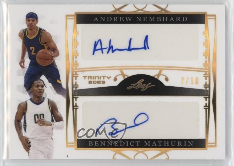 2022 Leaf Trinity Dual Holo Gold 7/10 Andrew Nembhard #DA-2 Rookie Auto RC 1g4r