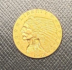 US 1912 Gold $2 1/2 Dollars Indian Head Circulated