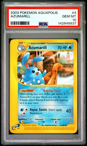 2003 POKEMON AQUAPOLIS #4 AZUMARILL PSA 10