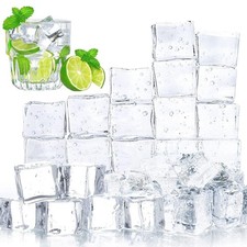 100PCS Clear Fake Ice Cubes, Acrylic Fake Ice Vase Fillers Centerpiece Photog...