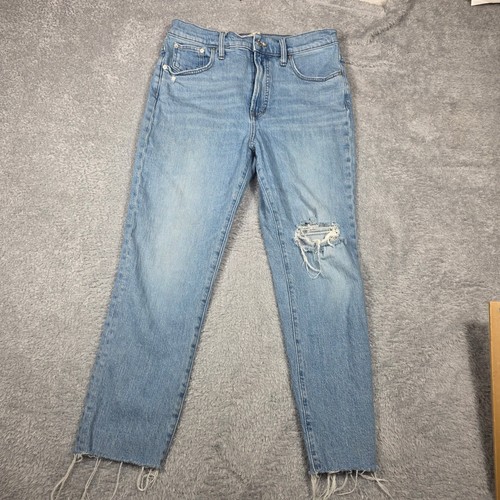 Madewell, Madewell The Perfect Vintage Jean Women 30 Light Wash Distressed Raw Hem Denim