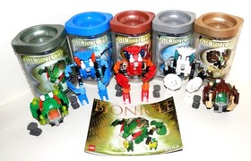 LEGO Bionicle #8560-8562-8563-8564-8565 Set of 5 With Cannisters + 1 Guide