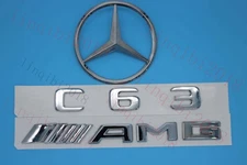 Chrome C63 Trunk Logo Sticker Decal Emblem Badge Package FOR Benz W204 C Class
