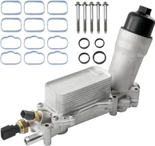 Aluminum Engine Oil Cooler Filter Housing for 11-16 Dodge Jeep Chrysler Ram 3.6L