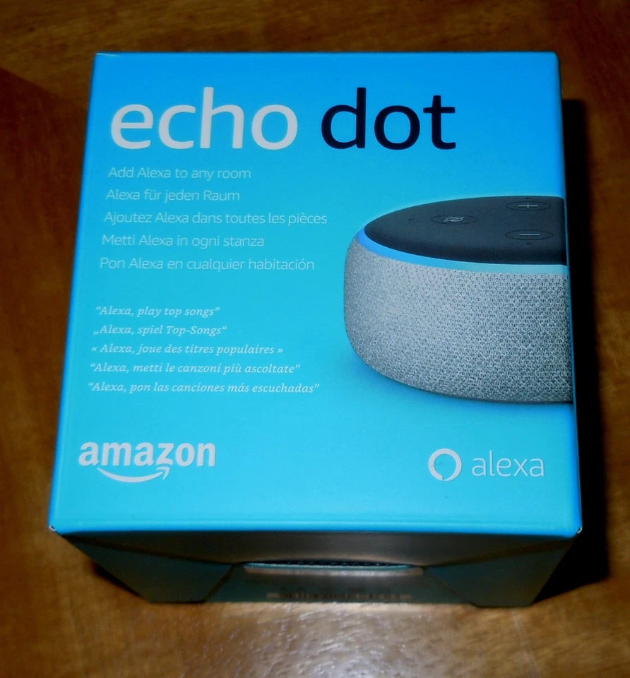 Amazon Echo Dot Smart Lautsprecher Neu in OVP ALEXA mit Ladegerät schwarz grau