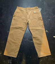 Carhartt Men's Brown Canvas Construction Work Pants 42x32 Made in USA