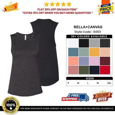 Bella + Canvas B6003 Ladies Pre-shrunk Cotton Relaxed Fit Jersey Muscle Tank Top