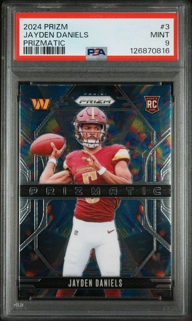 2024 Panini Prizm - Prizmatic Jayden Daniels #3 (RC) PSA 9 Mint Commanders