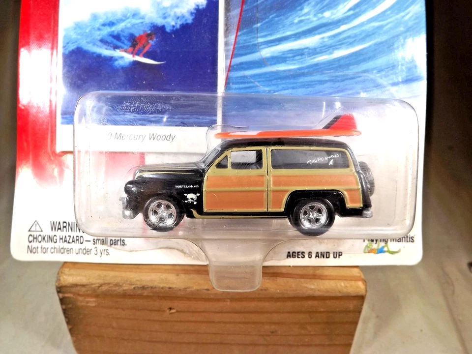 2003 Johnny Lightning Surf Rods 1950 MERCURY WOODY Black-Tan w/Cragar 5 Spokes - Image 2 of 4