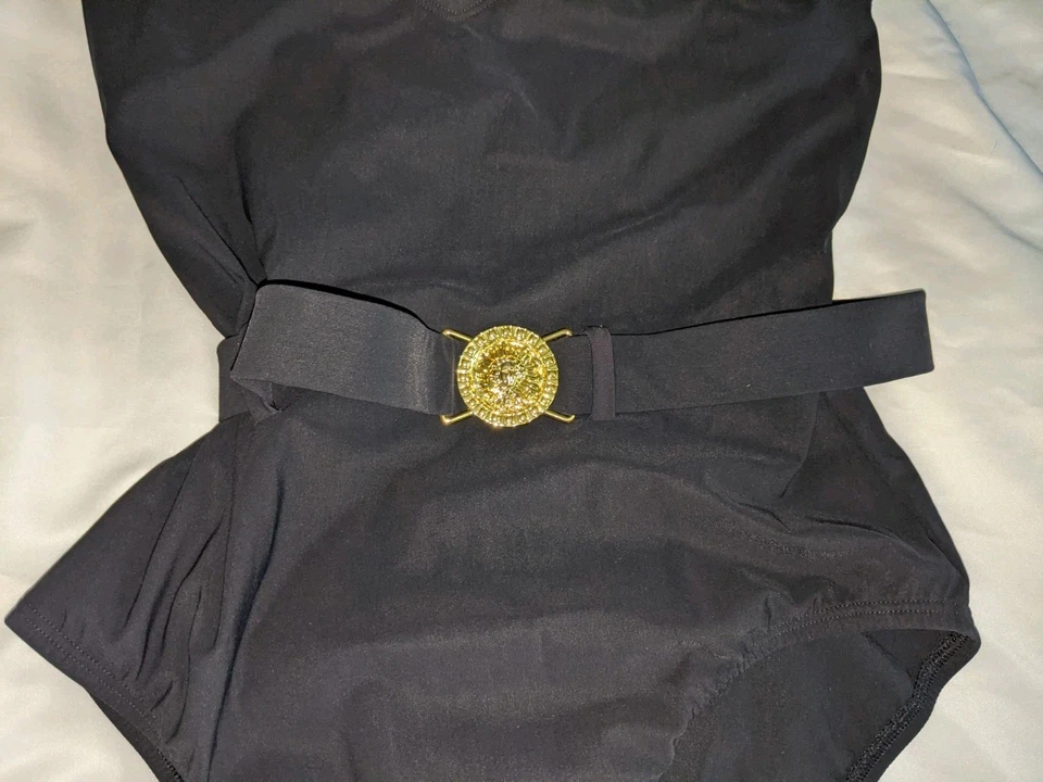 Traje de baño ajustado Dippers talla pequeña amuleto de la suerte con cinturón negro dorado encanto Foto 4 de 4