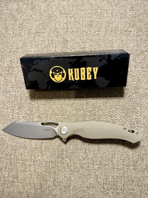 Drake Liner Lock Folding Knife Tan G10 Handle 3.74'' Beadblasted AUS-10 KU239J