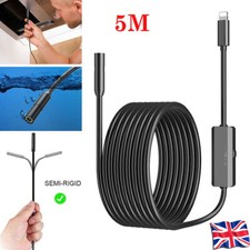 Snake Endoscope Borescope Inspection Camera Scope for iPhone iPad Waterproof 5M