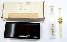 Swatch Watch 1 GOLDEN JELLY New NOS 1991 Limited Edition Club Set COA n2