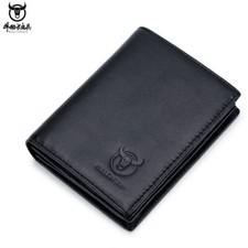 BULLCAPTAIN Mens RFID Blocking Genuine Leather Card Holder Coin Wallet
