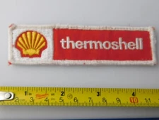 SHELL OIL GAS THERMOSHELL SERVICE STATION VINTAGE PATCH EMPLOYEE BADGE UNIFORM