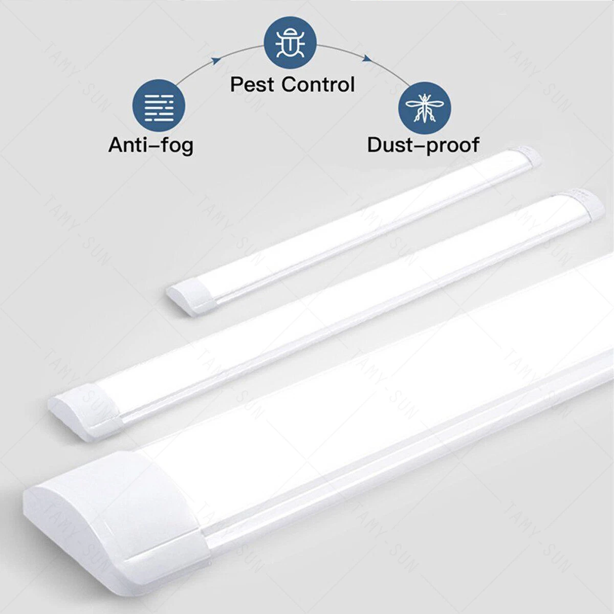 4FT LED Strip Lights Batten Tube Light Office Shop Garage Ceiling Lamp Daylight