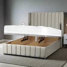 Winged Panel Ottoman Divan Bed Storage Headboard Footboard Mattress 3FT 4FT6 5FT