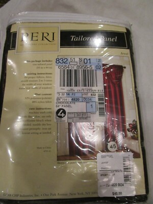 Peri Homeworks Collection Tailored Panel 55'' x 84'' Jewel Chocolate Brand New